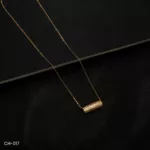 CH-017 - Rose Gold Plated American Diamond Locket Chain Necklace