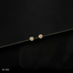 ER-022 - Golden Flora Charm Elegant Flower Studs with American Diamonds