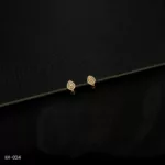 ER-024 - Classic Glamour Small Gold Plated American Diamond Oval Earrings