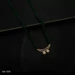 MA-006- Gold Plated American Diamond Green Long Hydropotey Mangalsutra