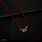 MA-007- Gold Plated American Diamond Red Long Hydropotey Mangalsutra