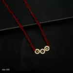 MA-015 - Gold Plated American Diamond Red Long Hydropotey Mangalsutra