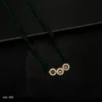 MA-016 - Gold Plated American Diamond Green Long Hydropotey Mangalsutra