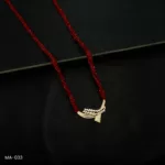 MA-033 - Gold Plated American Diamond Red Long Hydropotey Mangalsutra