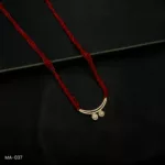 MA-037 - Gold Plated American Diamond Red Long Hydropotey Mangalsutra