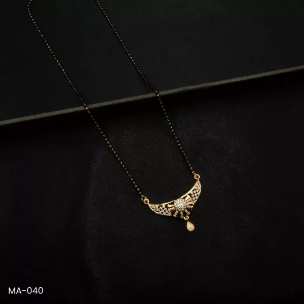 MA-040 - Contemporary Gold Plated American Diamond Mangalsutra