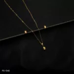 PS-046 - Effortless Glamour Gold Plated American Diamond & Ruby Flower Pendant Set