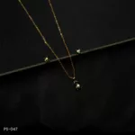 PS-047 - Effortless Glamour Gold Plated American Diamond & Emerald Flower Pendant Set