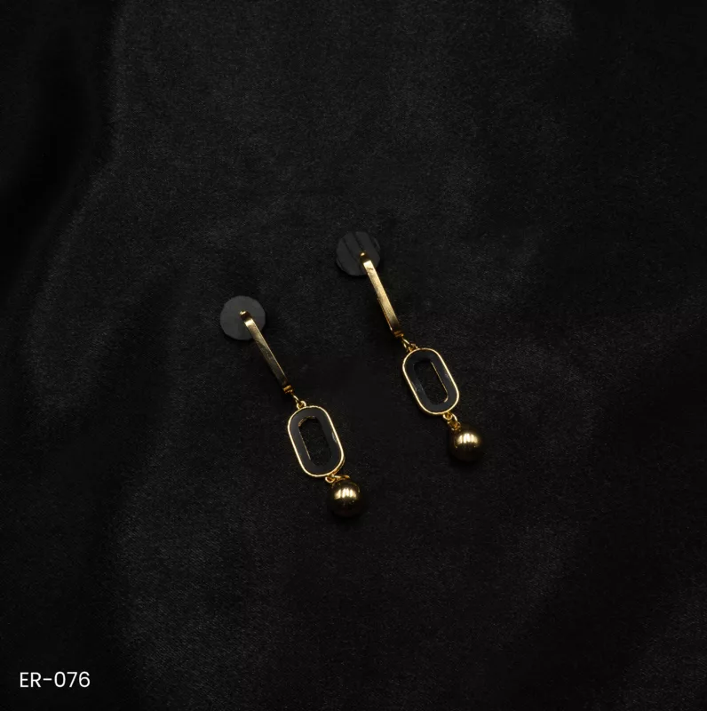ER-076 - Contemporary Charm Gold Plated Long Fashion Earrings