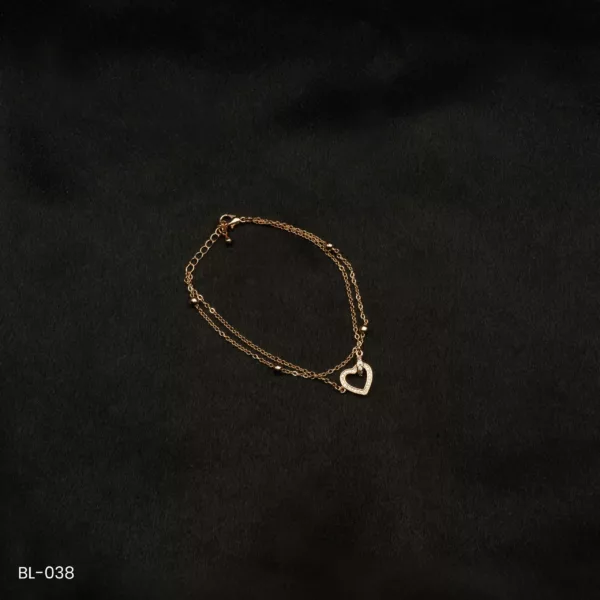 BL-038 - Rose Gold Plated American Diamond Adjustable Bracelet