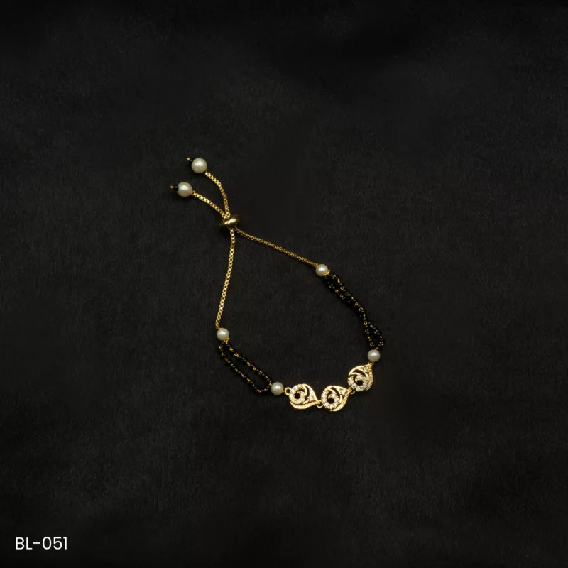 BL-051 - Gold Plated American Diamond Adjustable Slider Bracelet