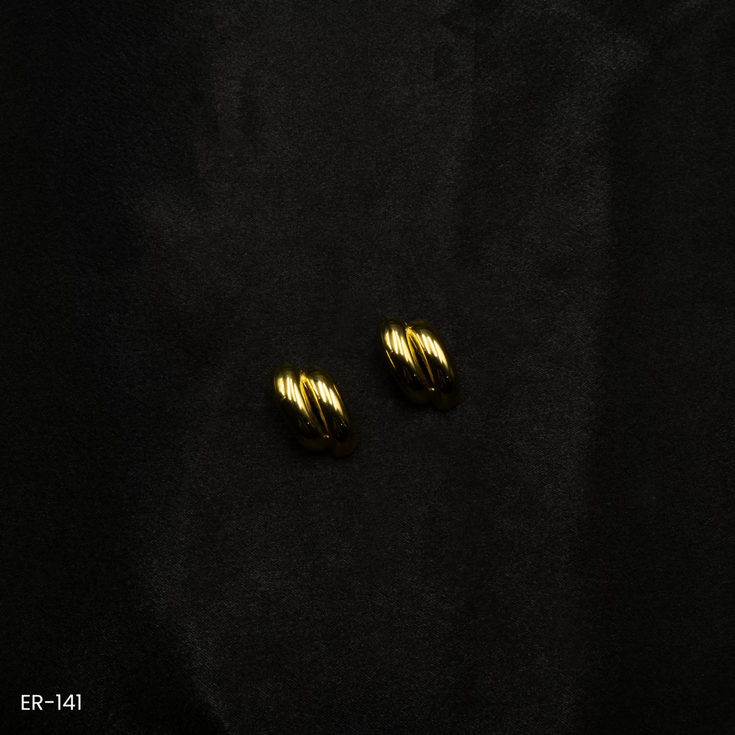 ER-141 - Regal Radiance Gold Plated Statement Curved Stud Earrings ER-141 - Regal Radiance Gold Plated Statement Curved Stud Earrings