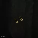 ER-142 - Contemporary American Diamond Paper Clip Design Stud Earrings