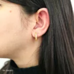 ER-2310002 - Hoop Elegance Gold Plated American Diamond Contemporary Hoops