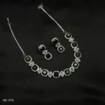 NS-074 - Emerald Essence American Diamond Party Wear Collar Necklace Set