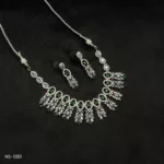 NS-080 - Emerald Extravagance Exquisite American Diamond Collar Necklace Set