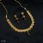NS-083 - Antique Allure Temple Necklace Set in Gold Finish