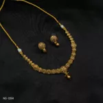 NS-084 - Antique Gold Finish Traditional Collar Temple Necklace Set