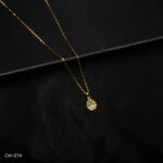 CH-074 - Gold Plated American Diamond Locket Chain Necklace
