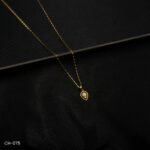 CH-075 - Gold Plated American Diamond Locket Chain Necklace