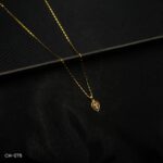 CH-076 - Gold Plated American Diamond Locket Chain Necklace