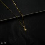 CH-077 - Gold Plated American Diamond Locket Chain Necklace