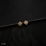 ER-148 - Captivating Sparkle Gold Plated American Diamond Contemporary Studs