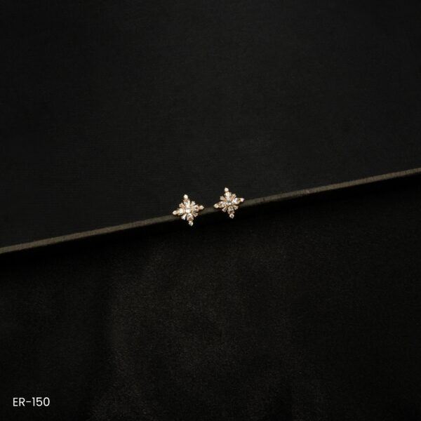 ER-150 - Timeless Sparkle Gold Plated American Diamond Stud Earrings