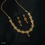 NS-118 - Antique Allure Temple Necklace Set in Gold Finish