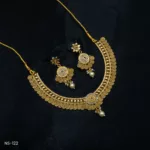 NS-122 - Regal Resplendence Antique Gold Finish Temple Necklace Set