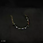 BL-098 - Midnight Hearts Black Bead Bracelet with Touch of Gold