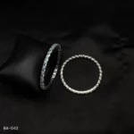 BA-043 - White Gold Plated American Diamond Studded 2 Pcs Set Bangles
