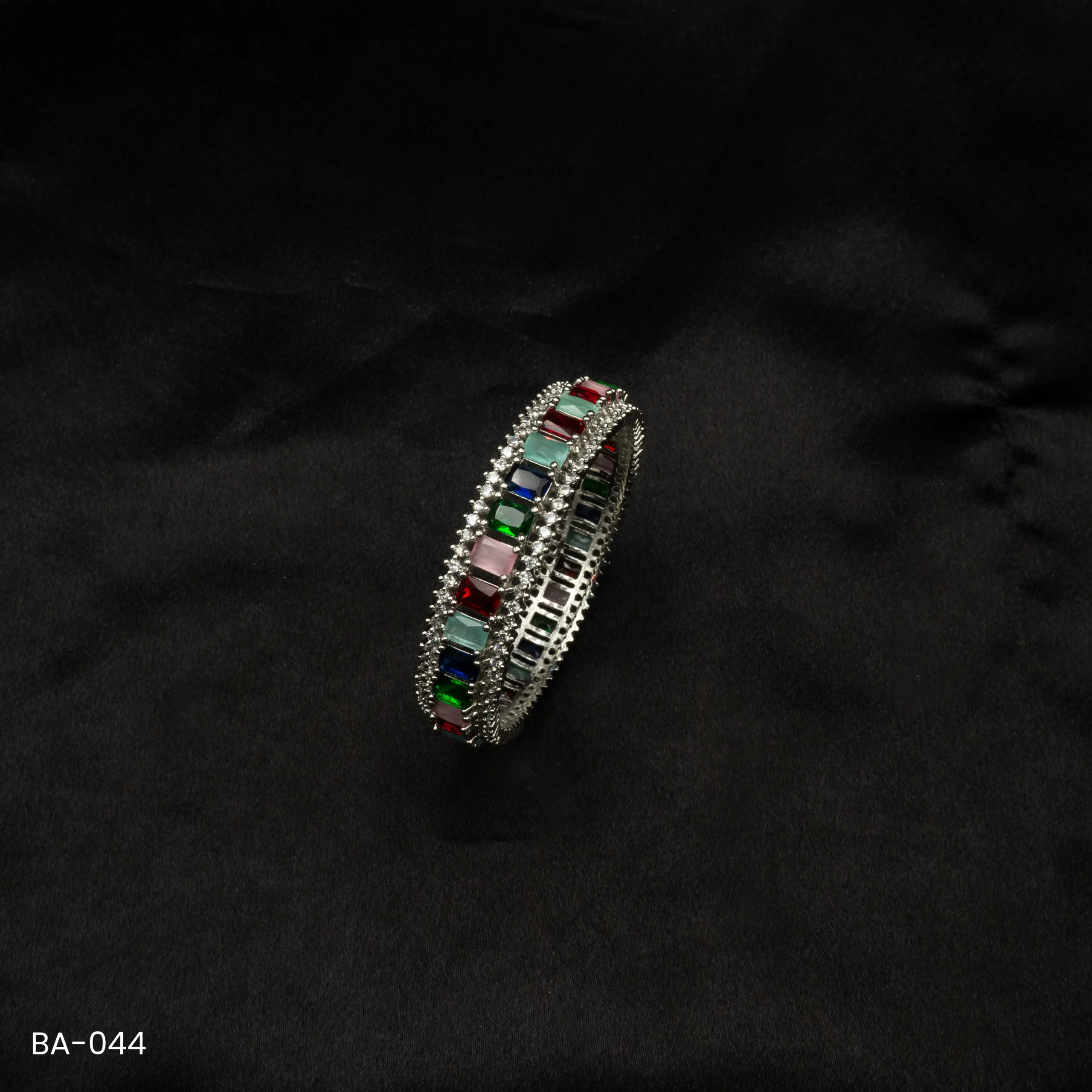 BA-044 - Vibrant Multicolor Gemstone & American Diamond Stones Bangle BA-044 - Vibrant Multicolor Gemstone & American Diamond Stones Bangle