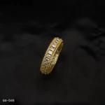 BA-048 - Gorgeous Gold-Toned Bangle with Large American Diamond Stones