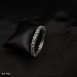 BA-052 - Radiant White Gold Plated Bangle With Sparkling American Diamonds