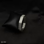 BA-056 - Sophisticated Contemporary White Gold Plated American Diamond Bangle