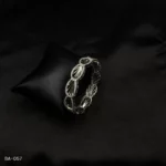 BA-057 - Stylish Sophistication Graceful Oval Pattern American Diamond Bangle