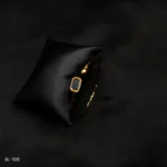 BL-109 - Modern Elegance Gold Plated Bracelet with Geometric Stone Design