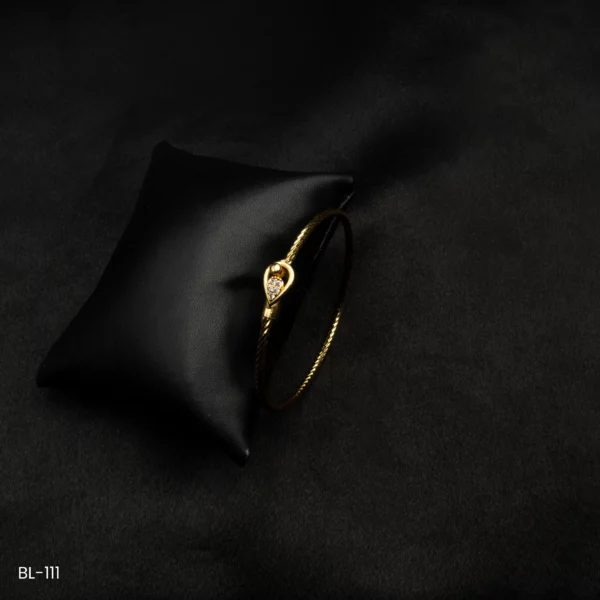 BL-111 - Golden Glamour Minimalist Teardrop American Diamond Stone Bracelet