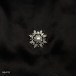 BR-027 - Sophisticated Snow Pearl Saree Pin Fashion Brooch