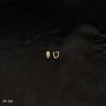 ER-198 - Oval Opulence Gold Plated Hoop Earrings with American Diamond