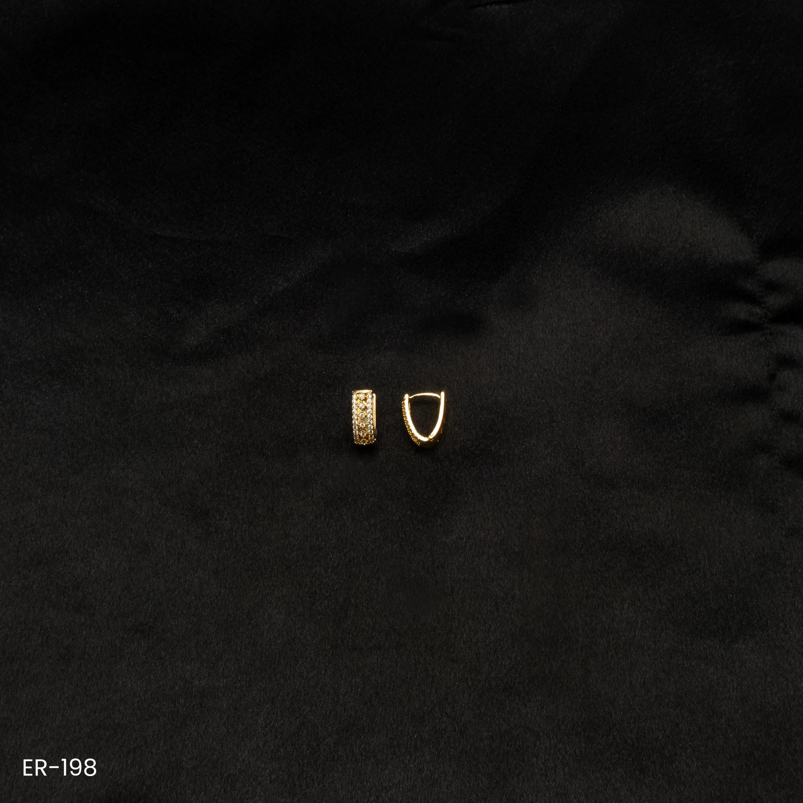 ER-198 - Oval Opulence Gold Plated Hoop Earrings with American Diamond ER-198 - Oval Opulence Gold Plated Hoop Earrings with American Diamond