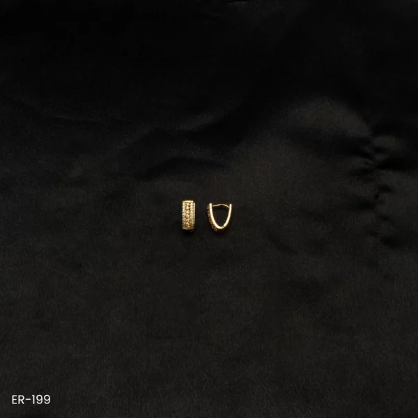 ER-199 - Gleaming Glamour American Diamond Hoop Earrings