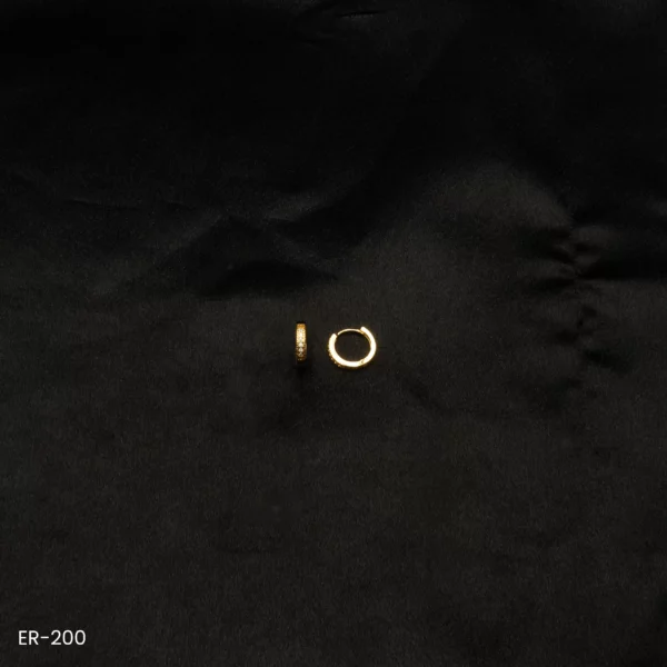 ER-200 - Classic Elegance American Diamond Gold-Plated Hoop Earrings