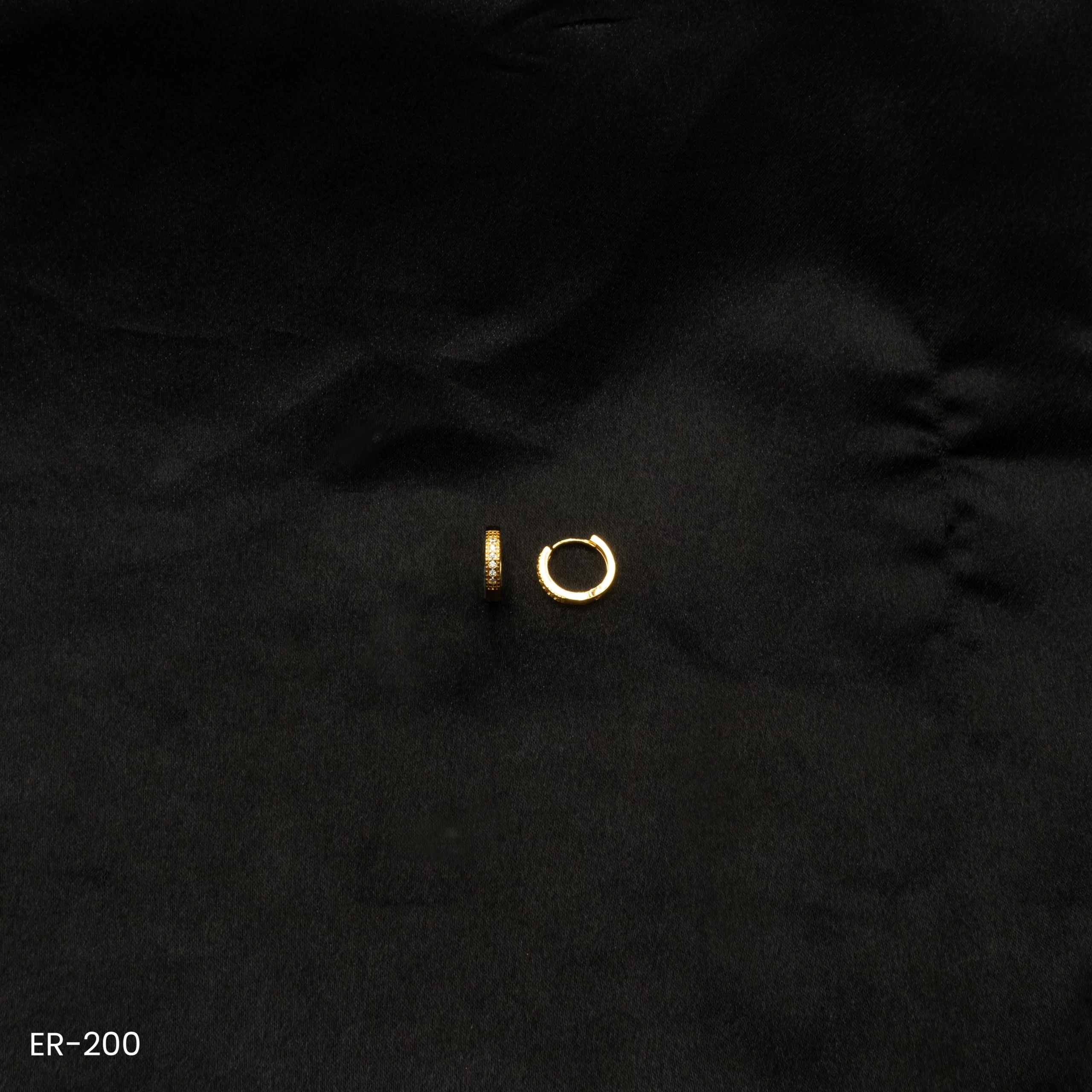 ER-200 - Classic Elegance American Diamond Gold-Plated Hoop Earrings ER-200 - Classic Elegance American Diamond Gold-Plated Hoop Earrings