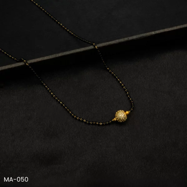 MA-050 - Gold Plated American Diamond Ball Mangalsutra