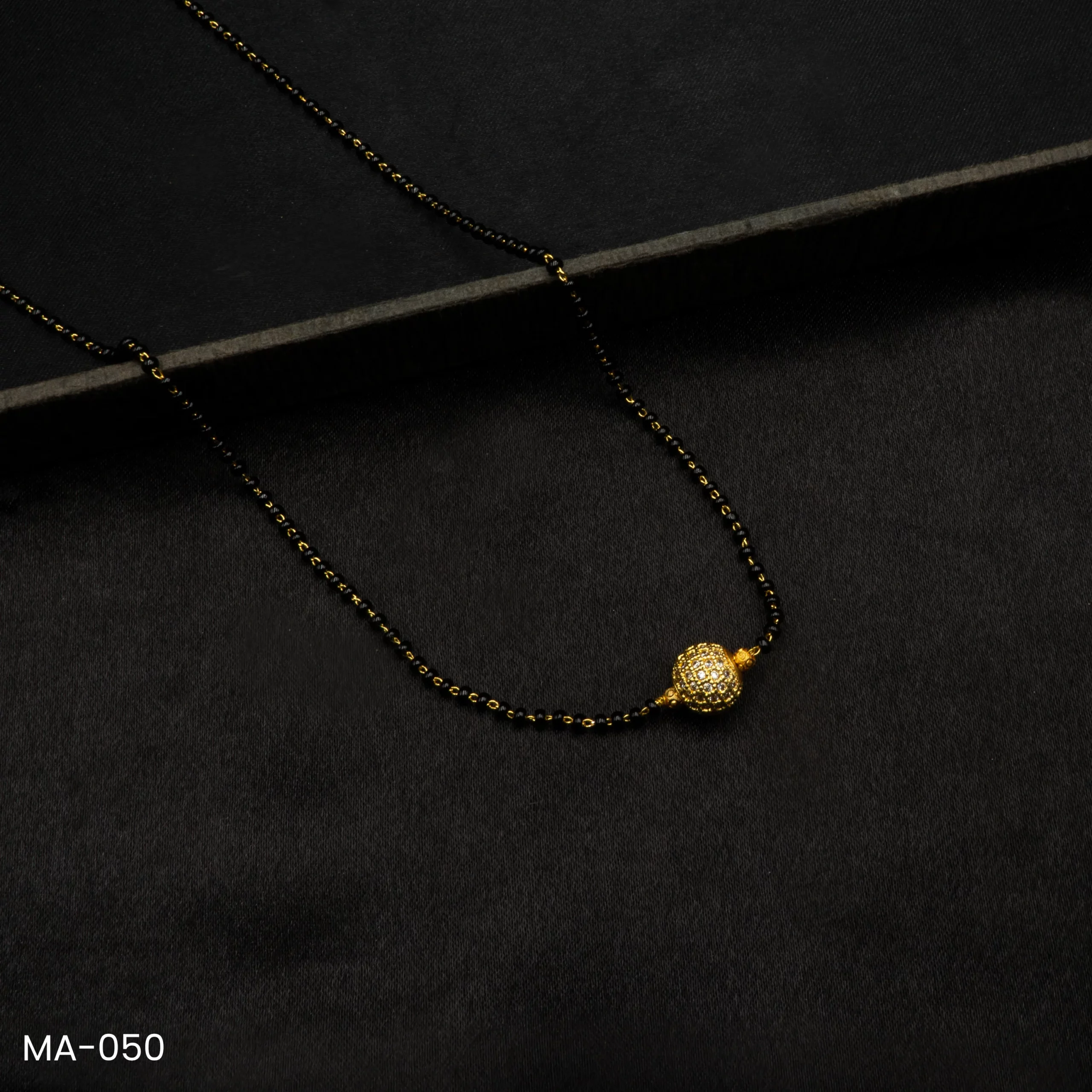 MA-050 - Gold Plated American Diamond Ball Mangalsutra MA-050 - Gold Plated American Diamond Ball Mangalsutra