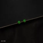 ER-228 - Chic Gold Plated Studs with Vibrant Green Stones