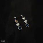 ER-231 - Elegant White Gold Plated Multi-Stone Drop Fashion Earrings