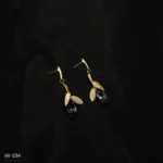ER-234 - Gold Plated Leaf Drop Fashion Earrings